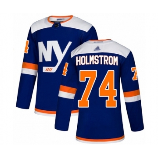 Youth New York Islanders 74 Simon Holmstrom Authentic Blue Alternate Hockey Jersey