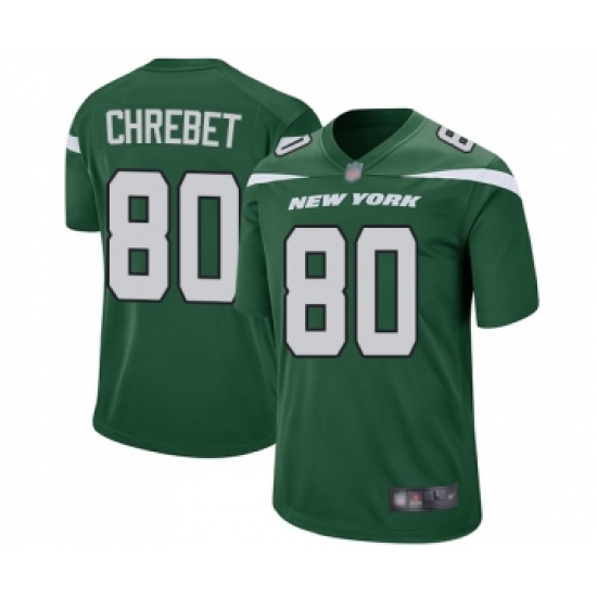 Men's New York Jets 80 Wayne Chrebet Game Green Team Color Football Jersey