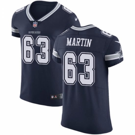 Men's Nike Dallas Cowboys 63 Marcus Martin Navy Blue Team Color Vapor Untouchable Elite Player NFL Jersey