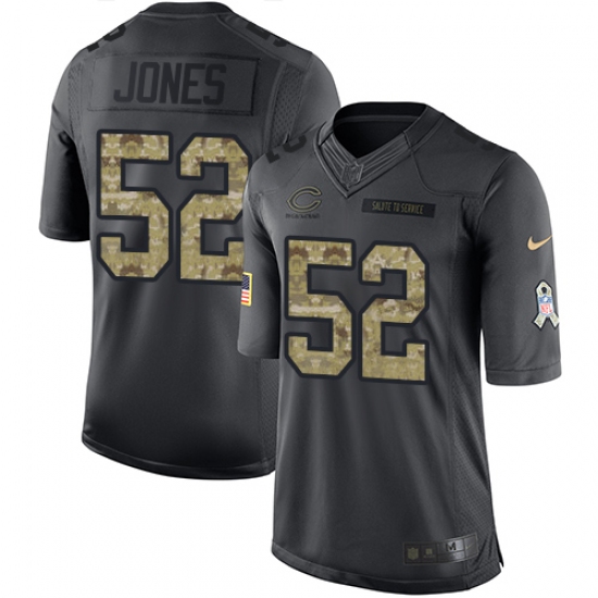 Youth Nike Chicago Bears 52 Christian Jones Limited Black 2016 Salute to Service NFL Jersey