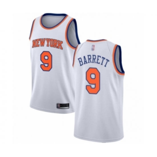 Men's New York Knicks 9 RJ Barrett Authentic White Basketball Jersey - Association Edition