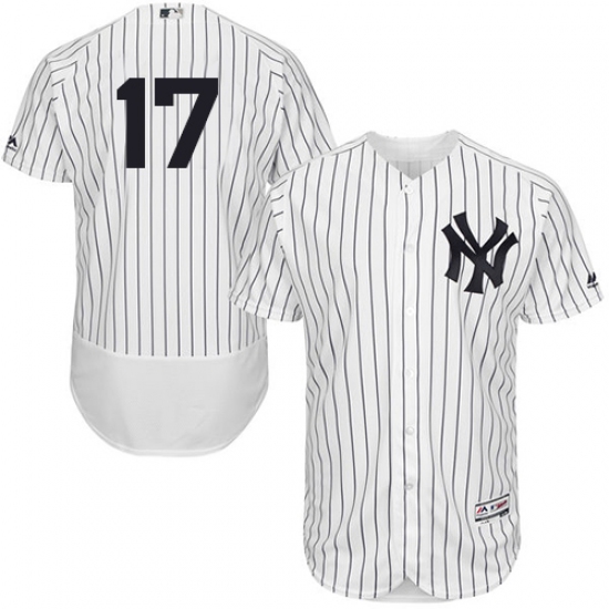 Men's Majestic New York Yankees 17 Matt Holliday White/Navy Flexbase Authentic Collection MLB Jersey