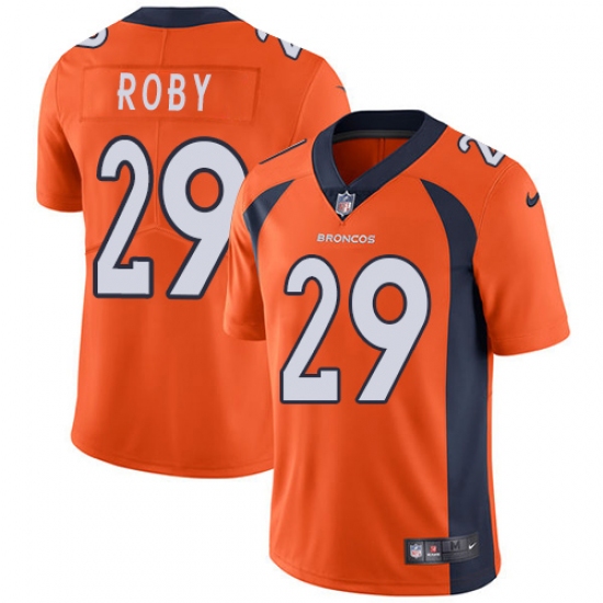 Youth Nike Denver Broncos 29 Bradley Roby Orange Team Color Vapor Untouchable Limited Player NFL Jersey