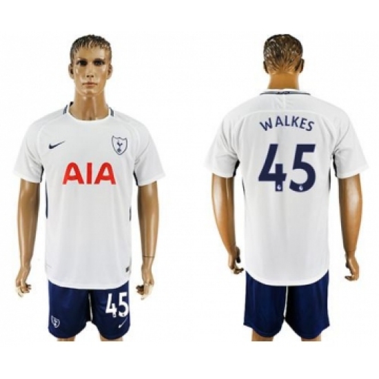 Tottenham Hotspur 45 Walkes White Blue Soccer Club Jersey
