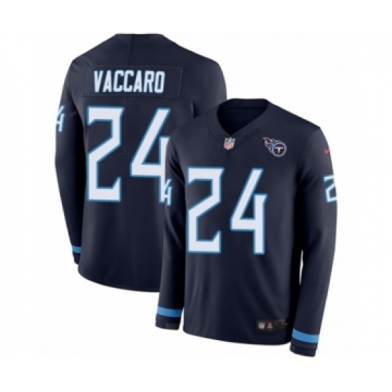 Youth Nike Tennessee Titans 24 Kenny Vaccaro Limited Navy Blue Therma Long Sleeve NFL Jersey