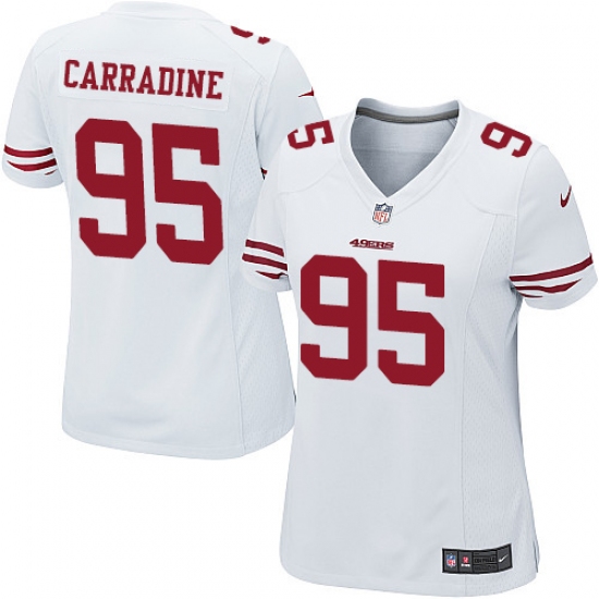Women's Nike San Francisco 49ers 95 Cornellius Carradine Game White NFL Jersey