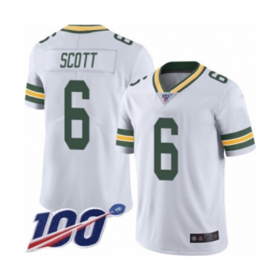 Men's Green Bay Packers 6 JK Scott White Vapor Untouchable Limited Player 100th Season Football Jersey