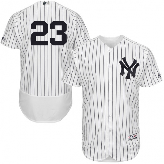 Men's Majestic New York Yankees 23 Don Mattingly White Home Flex Base Authentic Collection MLB Jersey