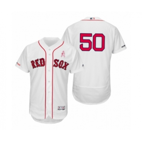 Men Mookie Betts Boston Red Sox 50 White 2019 Mothers Day flex base Jersey