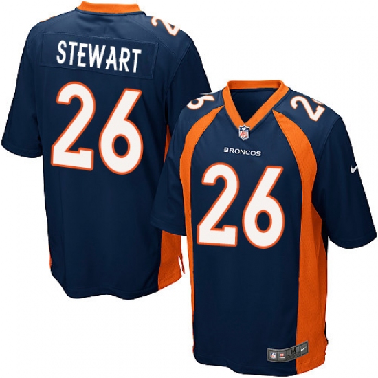 Men's Nike Denver Broncos 26 Darian Stewart Game Navy Blue Alternate NFL Jersey