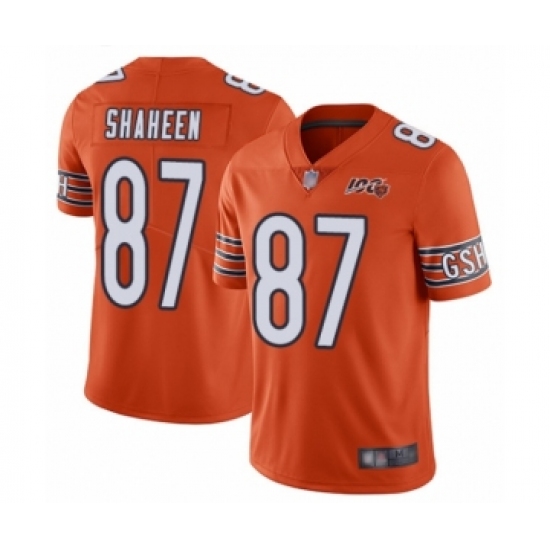 Men's Chicago Bears 87 Adam Shaheen Orange Alternate 100th Season Limited Football Jersey