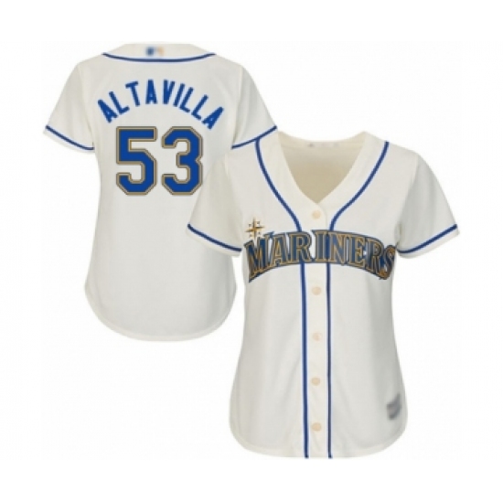 Women's Seattle Mariners 53 Dan Altavilla Authentic Cream Alternate Cool Base Baseball Player Jersey