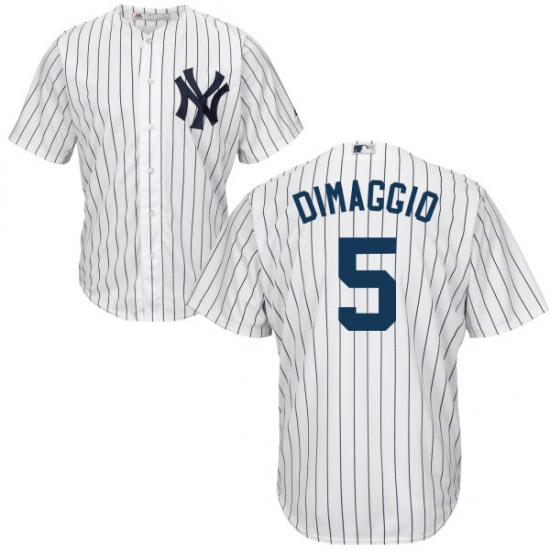 Youth Majestic New York Yankees 5 Joe DiMaggio Replica White Home MLB Jersey