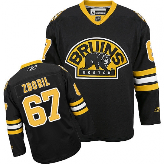 Women's Reebok Boston Bruins 67 Jakub Zboril Authentic Black Third NHL Jersey