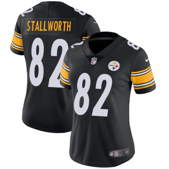 Women's Nike Pittsburgh Steelers 82 John Stallworth Black Team Color Vapor Untouchable Limited Player NFL Jersey