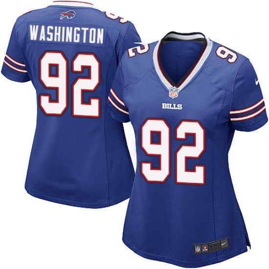 Women's Nike Buffalo Bills 92 Adolphus Washington Game Royal Blue Team Color NFL Jersey