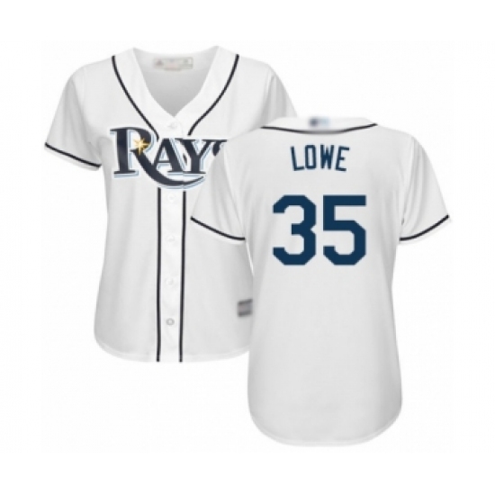 Women's Tampa Bay Rays 35 Nate Lowe Authentic White Home Cool Base Baseball Player Jersey