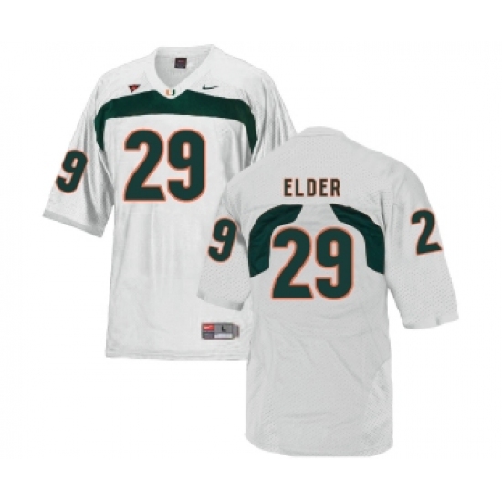 Miami Hurricanes 29 Corn Elder White College Football Jersey