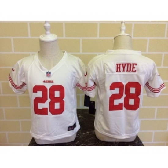 Toddler San Francisco 49ers 28 Carlos Hyde White Road NFL Nike Jersey