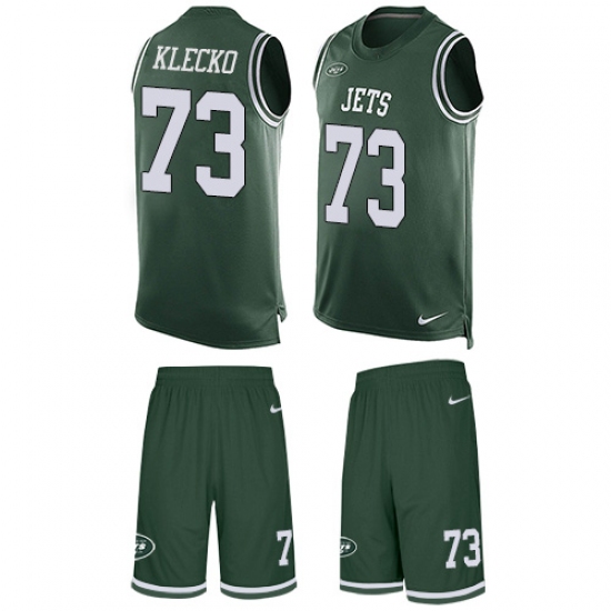 Men's Nike New York Jets 73 Joe Klecko Limited Green Tank Top Suit NFL Jersey