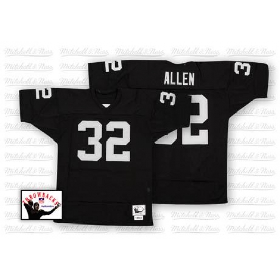 Mitchell and Ness Oakland Raiders 32 Marcus Allen Black Team Color Authentic NFL Throwback Jersey