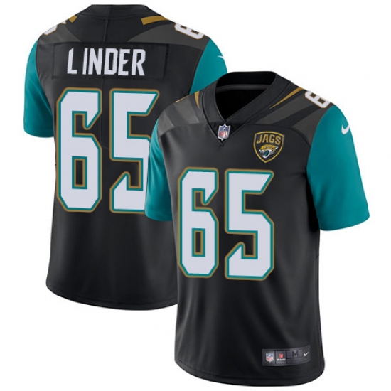 Men's Nike Jacksonville Jaguars 65 Brandon Linder Black Alternate Vapor Untouchable Limited Player NFL Jersey