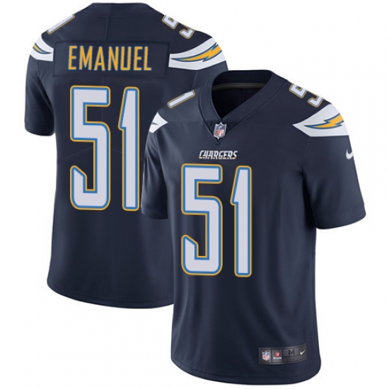 Youth Nike Los Angeles Chargers 51 Kyle Emanuel Navy Blue Team Color Vapor Untouchable Limited Player NFL Jersey