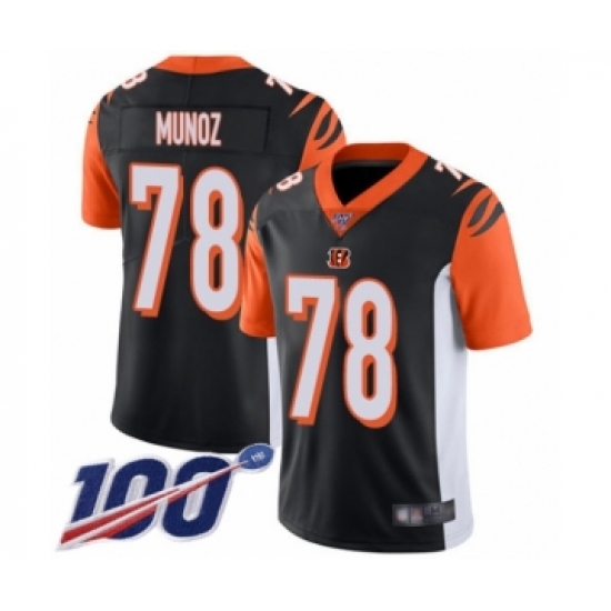 Men's Cincinnati Bengals 78 Anthony Munoz Black Team Color Vapor Untouchable Limited Player 100th Season Football Jersey