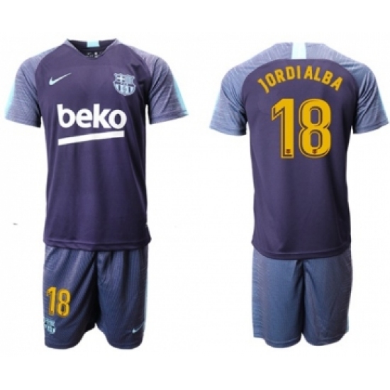 Barcelona 18 Jordi Alba Blue Soccer Club Jersey
