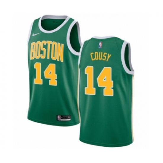 Men's Nike Boston Celtics 14 Bob Cousy Green Swingman Jersey - Earned Edition