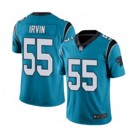 Men's Carolina Panthers 55 Bruce Irvin Limited Blue Rush Vapor Untouchable Football Jersey