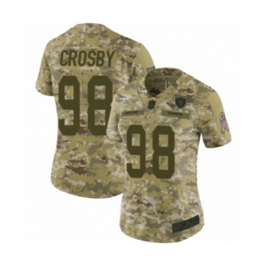 Women's Oakland Raiders 98 Maxx Crosby Limited Camo 2018 Salute to Service Football Jersey