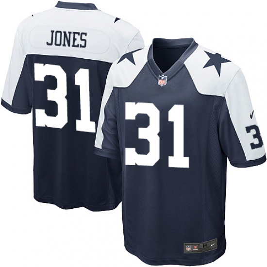 Men's Nike Dallas Cowboys 31 Byron Jones Game Navy Blue Throwback Alternate NFL Jersey