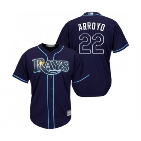 Men's Tampa Bay Rays 22 Christian Arroyo Replica Navy Blue Alternate Cool Base Baseball Jersey