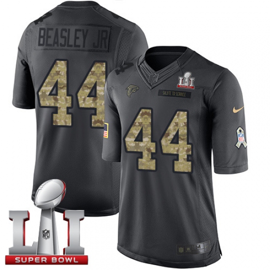 Men's Nike Atlanta Falcons 44 Vic Beasley Limited Black 2016 Salute to Service Super Bowl LI 51 NFL Jersey