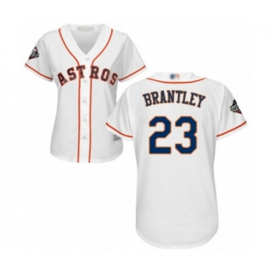 Women's Houston Astros 23 Michael Brantley Authentic White Home Cool Base 2019 World Series Bound Baseball Jersey