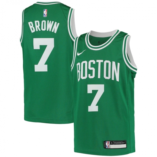 Youth Boston Celtics 7 Jaylen Brown Nike Kelly Green 2020-21 Swingman Jersey