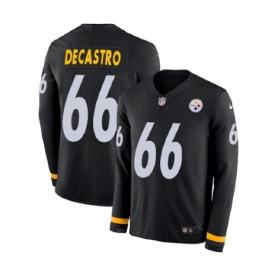 Youth Nike Pittsburgh Steelers 66 David DeCastro Limited Black Therma Long Sleeve NFL Jersey
