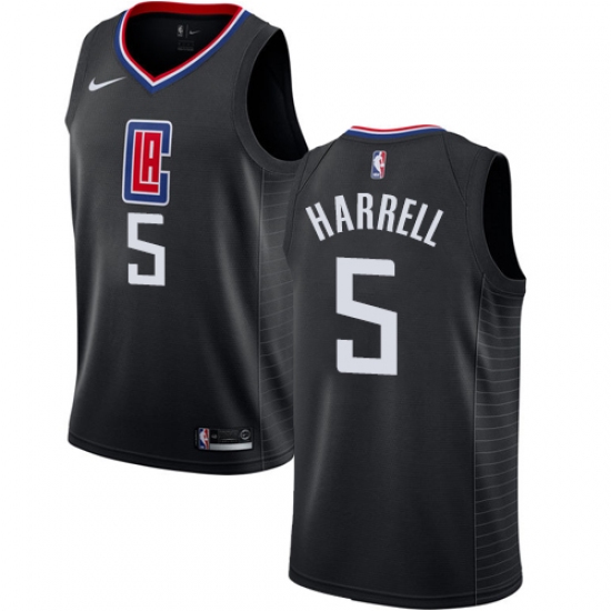 Men's Nike Los Angeles Clippers 5 Montrezl Harrell Swingman Black NBA Jersey Statement Edition
