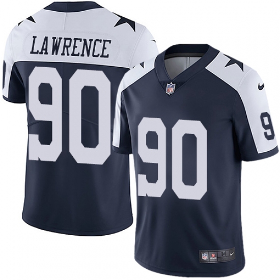 Men's Nike Dallas Cowboys 90 Demarcus Lawrence Navy Blue Throwback Alternate Vapor Untouchable Limited Player NFL Jersey