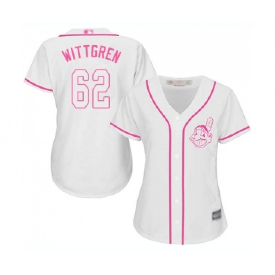 Women's Cleveland Indians 62 Nick Wittgren Replica White Fashion Cool Base Baseball Jersey
