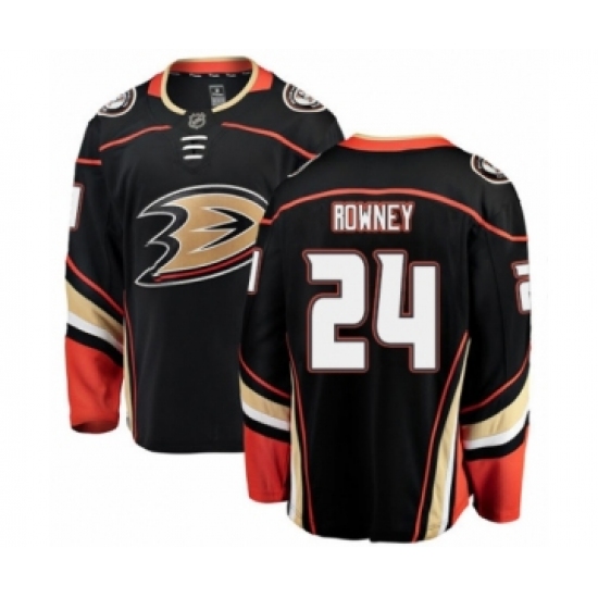 Youth Anaheim Ducks 24 Carter Rowney Authentic Black Home Fanatics Branded Breakaway NHL Jersey