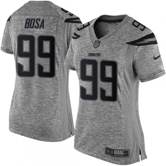Women's Nike Los Angeles Chargers 99 Joey Bosa Limited Gray Gridiron NFL Jersey