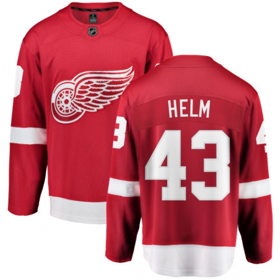 Youth Detroit Red Wings 43 Darren Helm Fanatics Branded Red Home Breakaway NHL Jersey