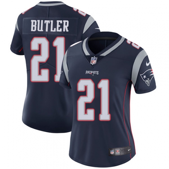 Women's Nike New England Patriots 21 Malcolm Butler Navy Blue Team Color Vapor Untouchable Limited Player NFL Jersey