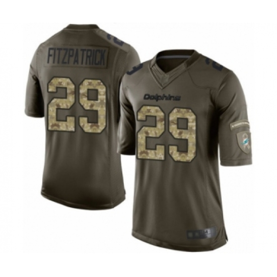 Youth Miami Dolphins 29 Minkah Fitzpatrick Limited Green Salute to Service Football Jersey