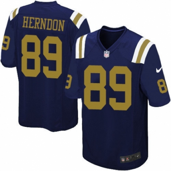 Men's Nike New York Jets 89 Chris Herndon Limited Navy Blue Alternate NFL Jersey
