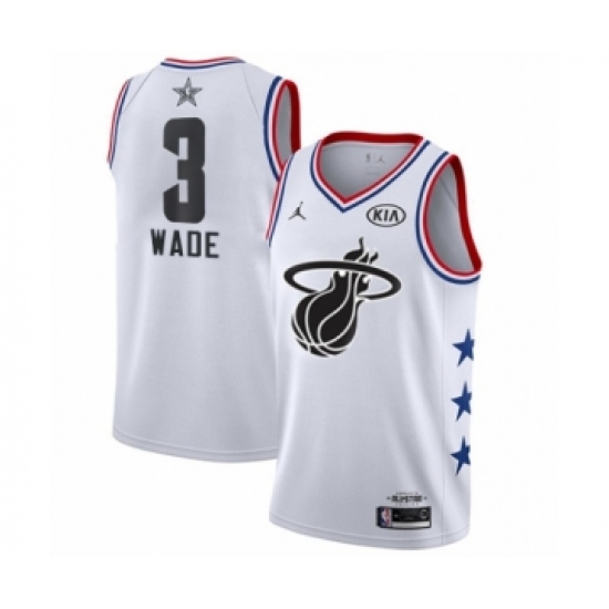 Women's Miami Heat 3 Dwyane Wade Swingman White 2019 All-Star Game Basketball Jersey