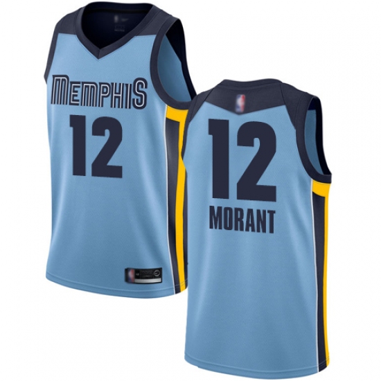Youth Nike Memphis Grizzlies 12 Ja Morant Light Blue NBA Swingman Statement Edition Jersey