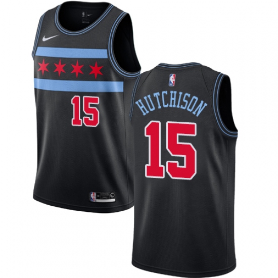 Youth Nike Chicago Bulls 15 Chandler Hutchison Swingman Black NBA Jersey - City Edition